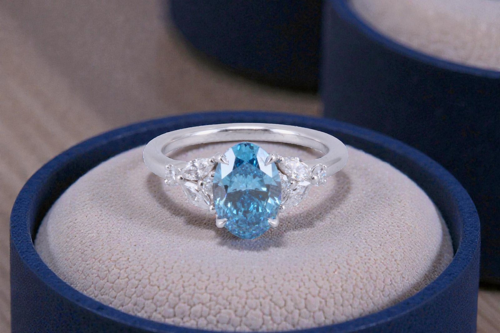 Lab-grown blue diamond ring for Escondido couples