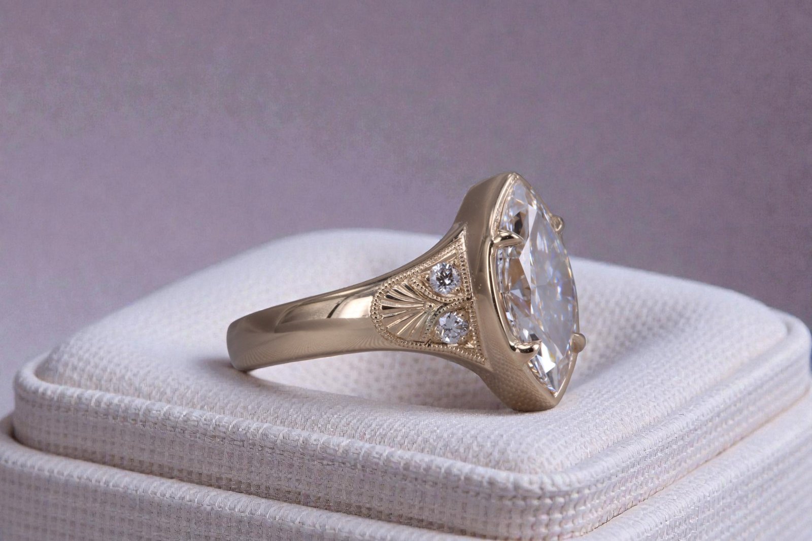 Custom engraved diamond ring for Escondido brides