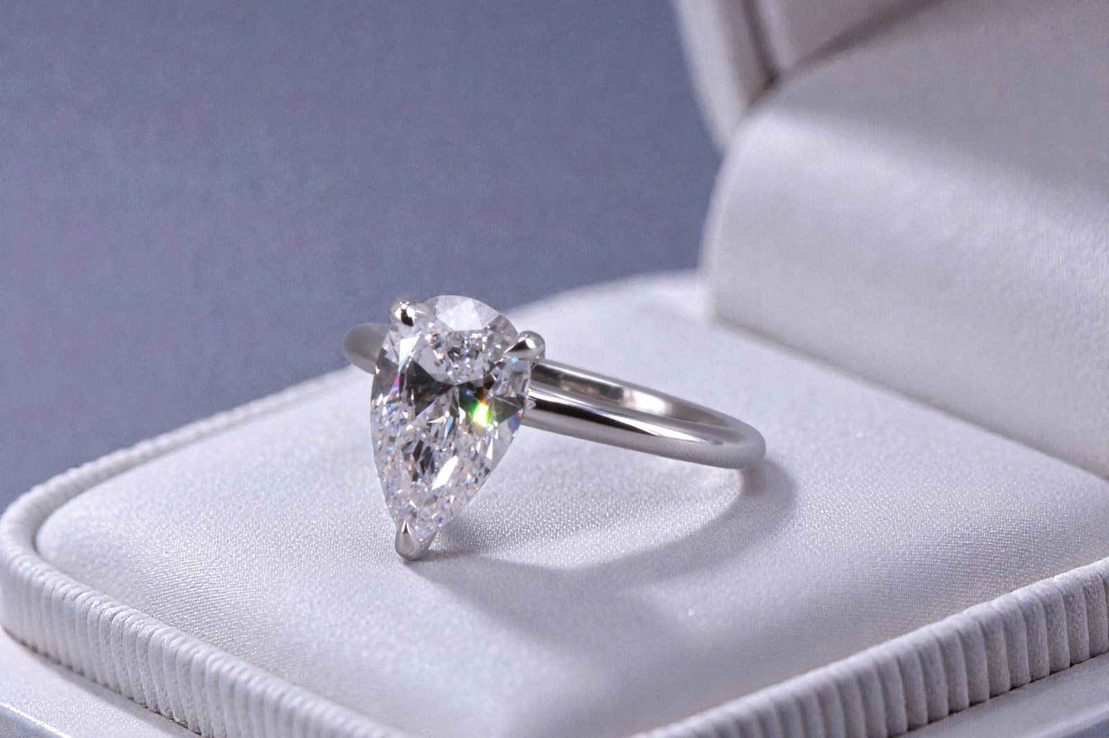 Custom pear diamond ring for Escondido couples
