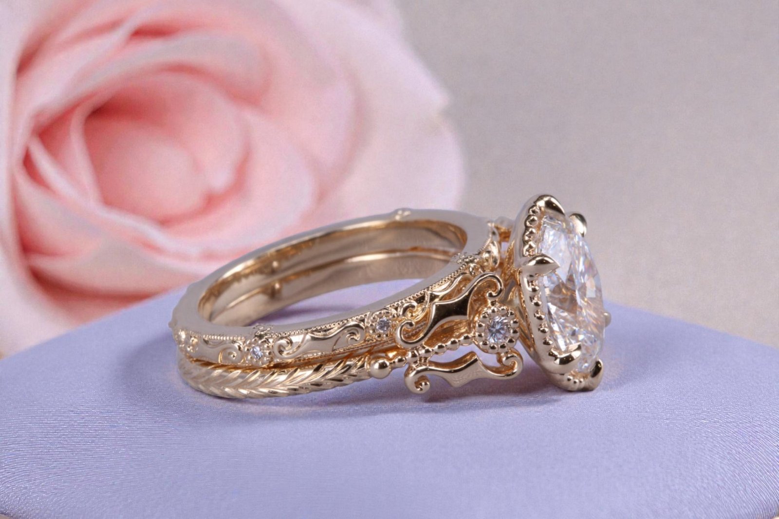 Handcrafted diamond ring for Escondido couples